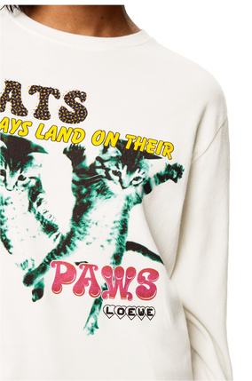 LOEWE Long sleeve Cats print T-shirt in cotton White plp_rd