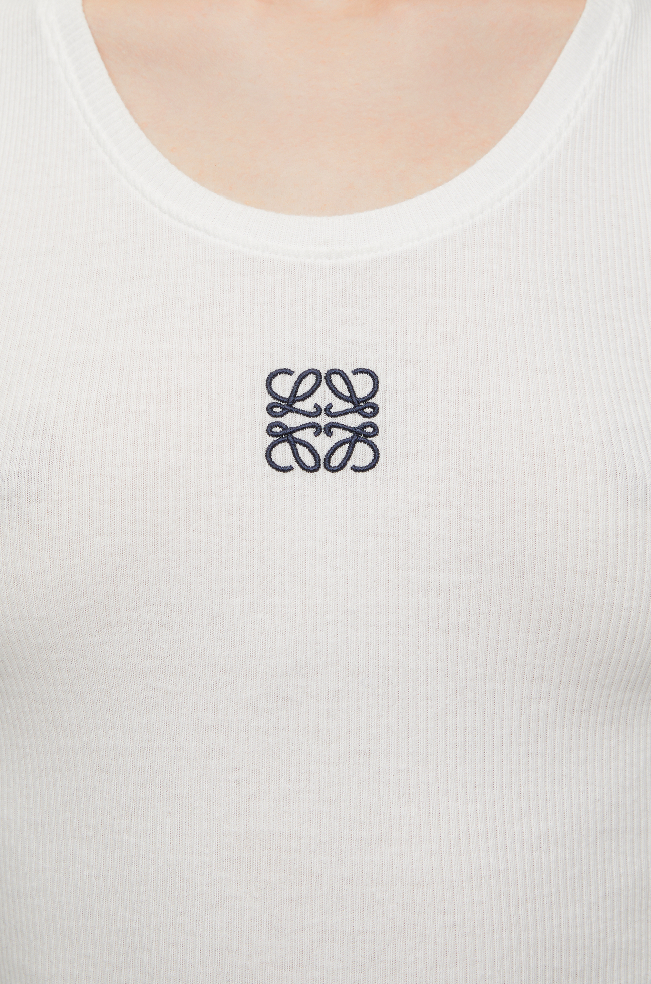 LOEWE Top sin mangas Anagram en algodón Blanco plp_rd