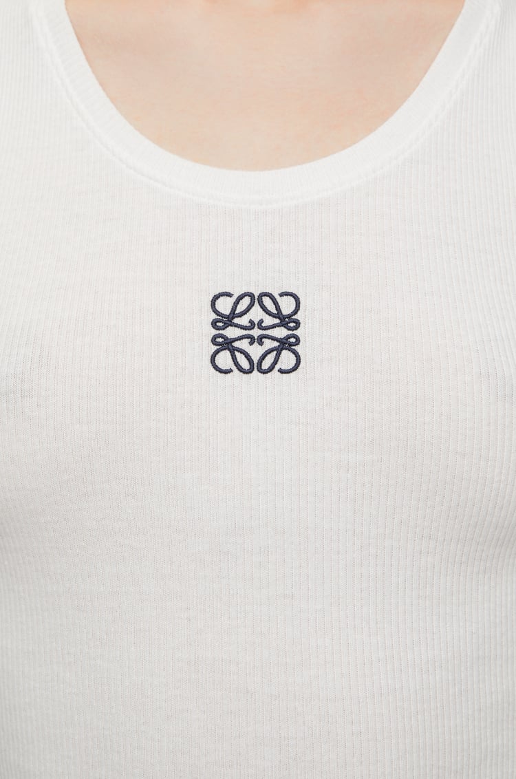 LOEWE Top sin mangas Anagram en algodón Blanco