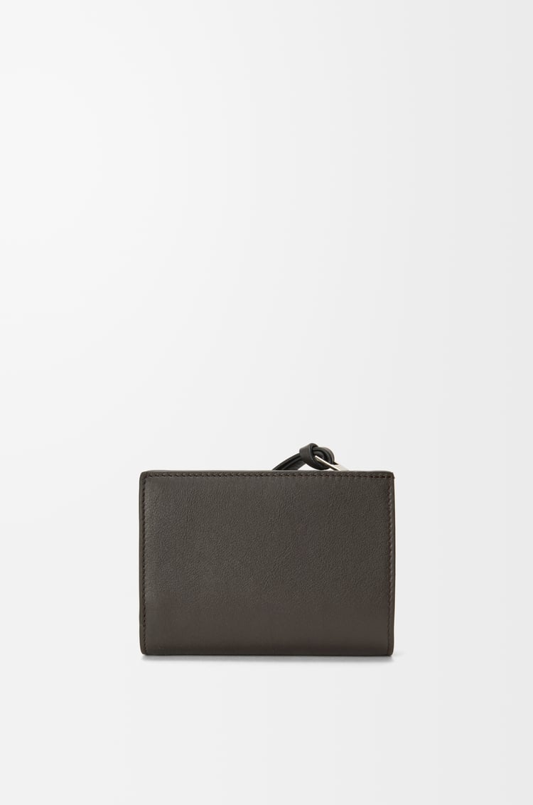 LOEWE Kompakte Futurist Cat Brieftasche aus klassischem Kalbsleder Holzkohlengrau/Orange