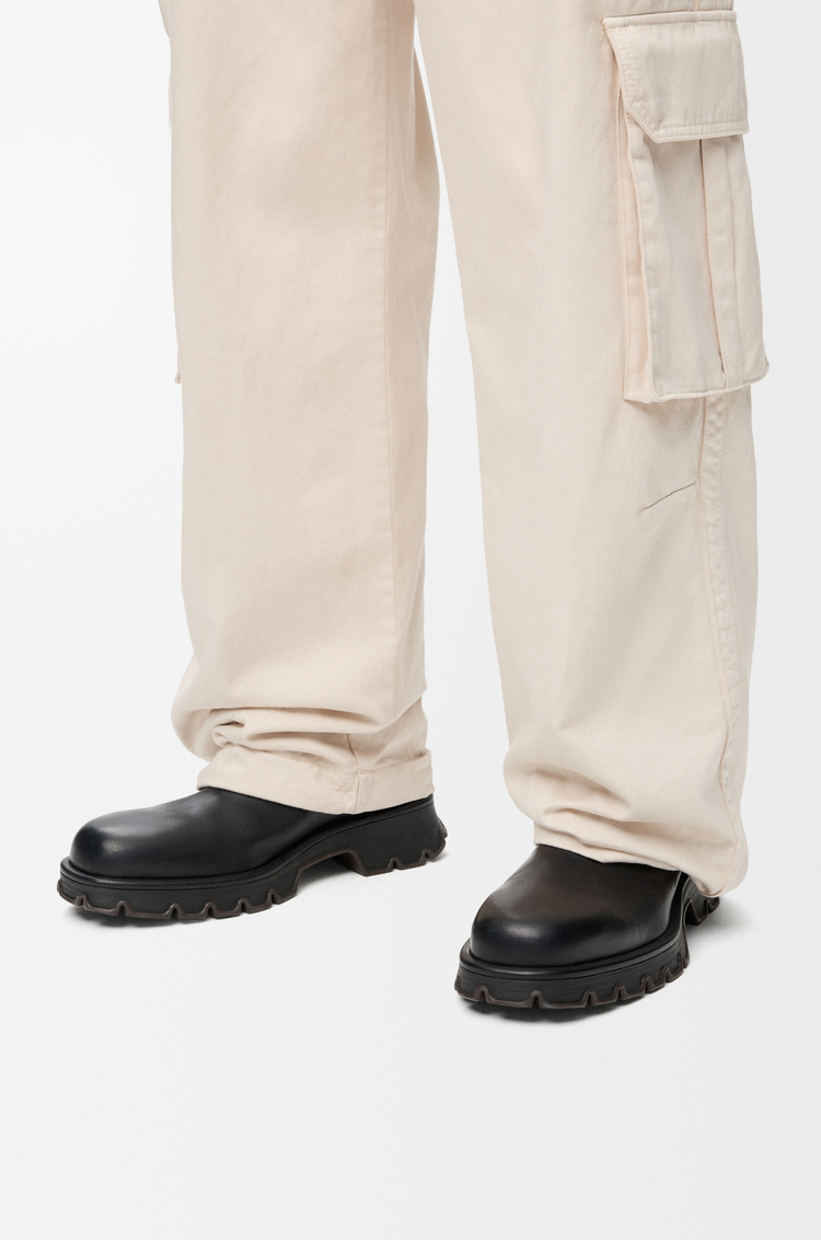 LOEWE Bobby boot in grained vegetable-tanned calfskin Black