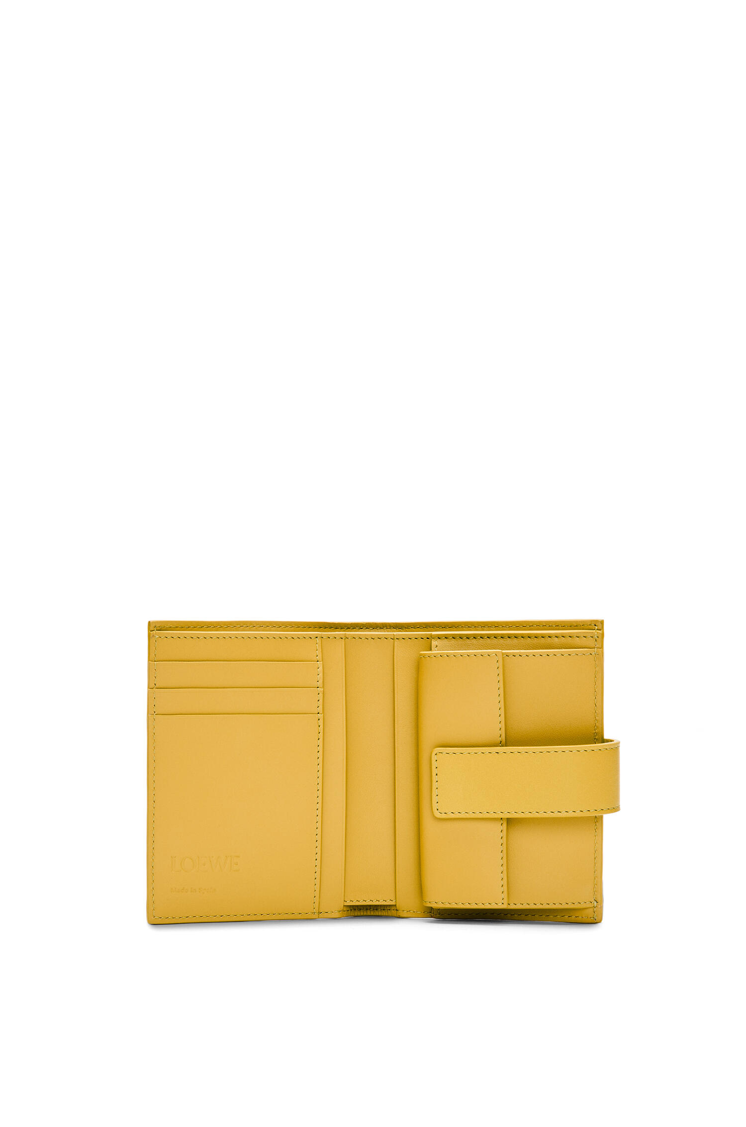 Inflated Anagram medium wallet in satin calfskin Pale Yellow Glaze - LOEWE