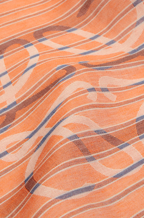 LOEWE Anagram stripe scarf in linen Orange/Multicolor plp_rd