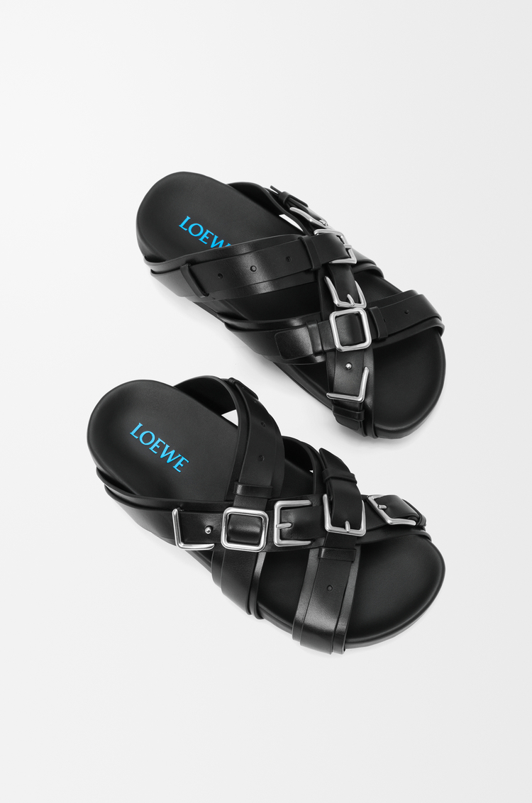 LOEWE Type Fussbett sandal in vegetable-tanned calfskin Black