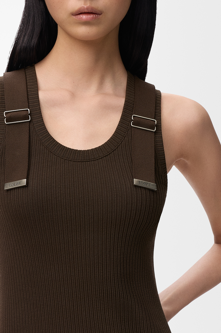 LOEWE Kleid aus Stretch-Baumwolle Braun