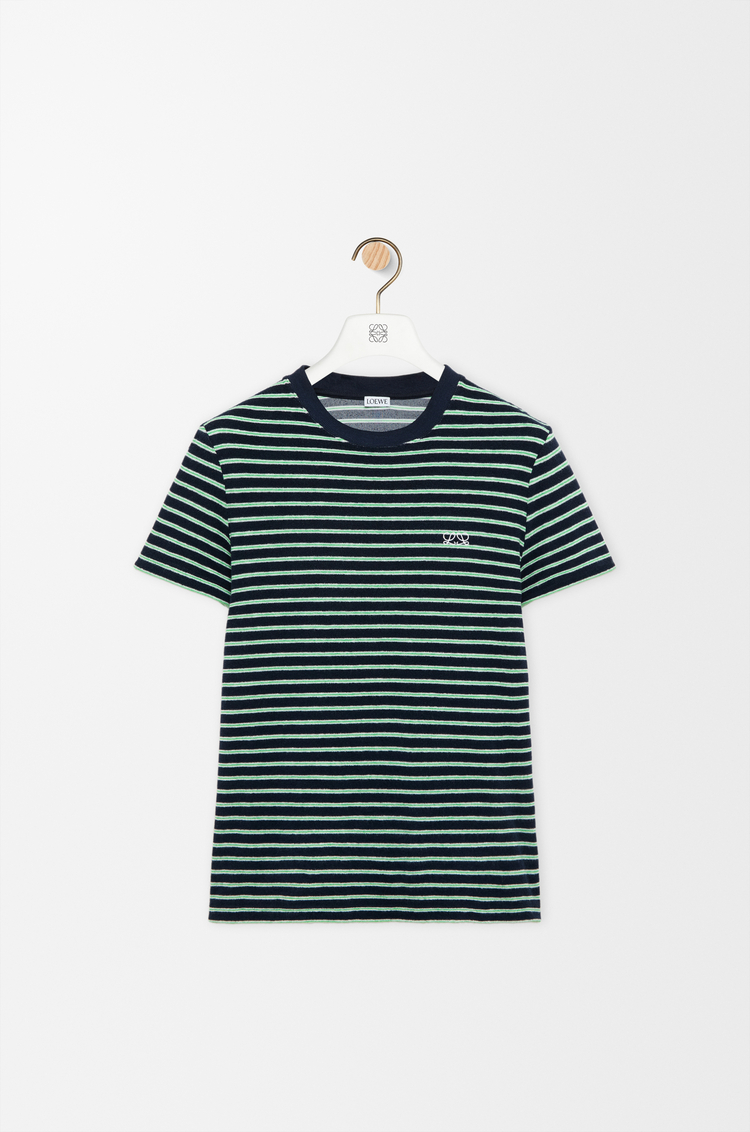 LOEWE T-shirt in cotton blend terry Navy Blue/Green