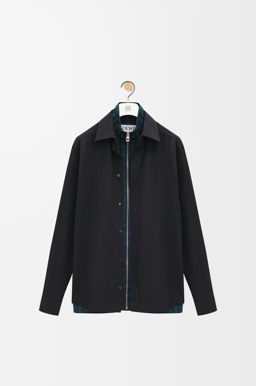 LOEWE Hybrid shirt in cotton Navy/Green