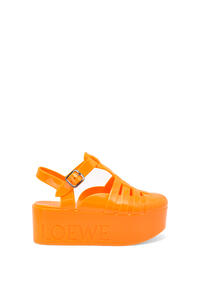 LOEWE 橡胶坡跟凉鞋 橙色