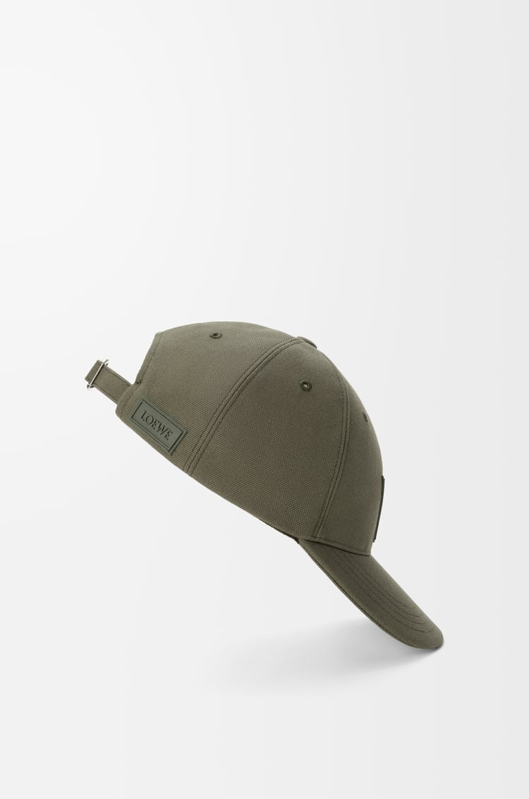 LOEWE Patch cap in canvas Khaki Green