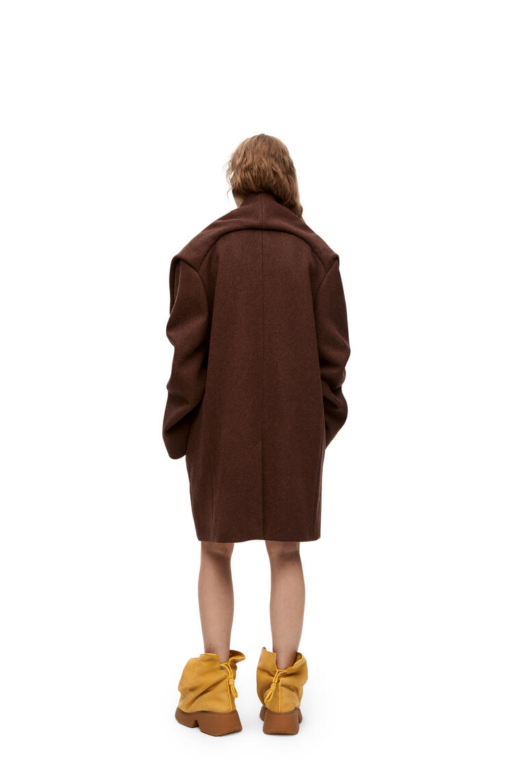 LOEWE Draped coat in wool Brown