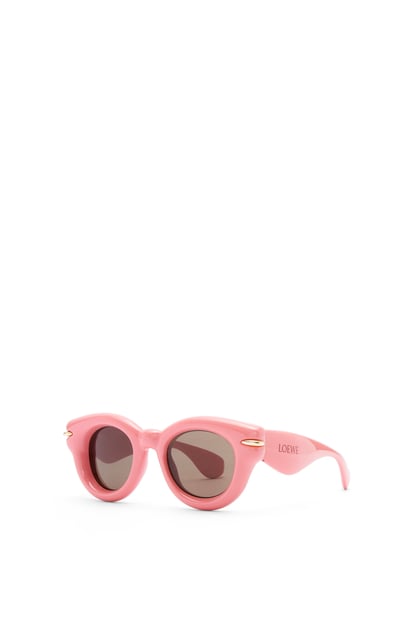LOEWE Inflated round sunglasses in nylon Coral Pink plp_rd