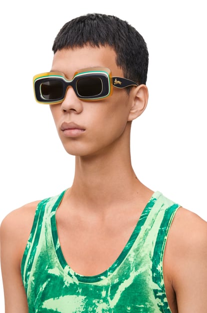 LOEWE Multilayer Rectangular sunglasses in acetate 多色/黑色 plp_rd
