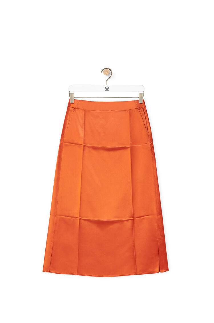 LOEWE Slip midi skirt in satin Bright Orange