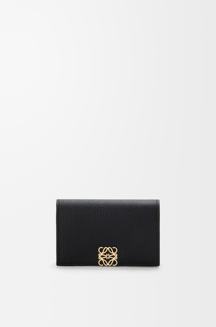 LOEWE Tarjetero Anagram en piel de ternera graneada Negro/Dorado
