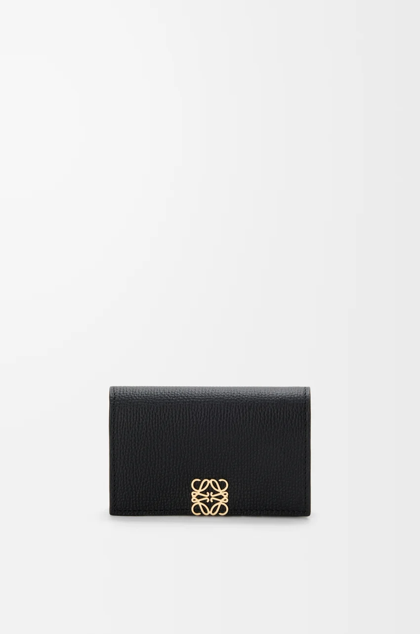 Anagram business cardholder in pebble grained calfskin