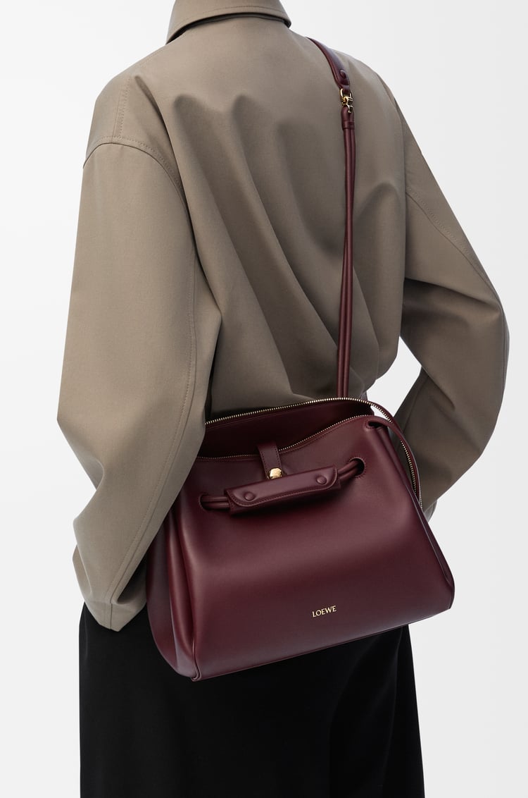 LOEWE Medium Madrid bag in supple calfskin Dark Burgundy