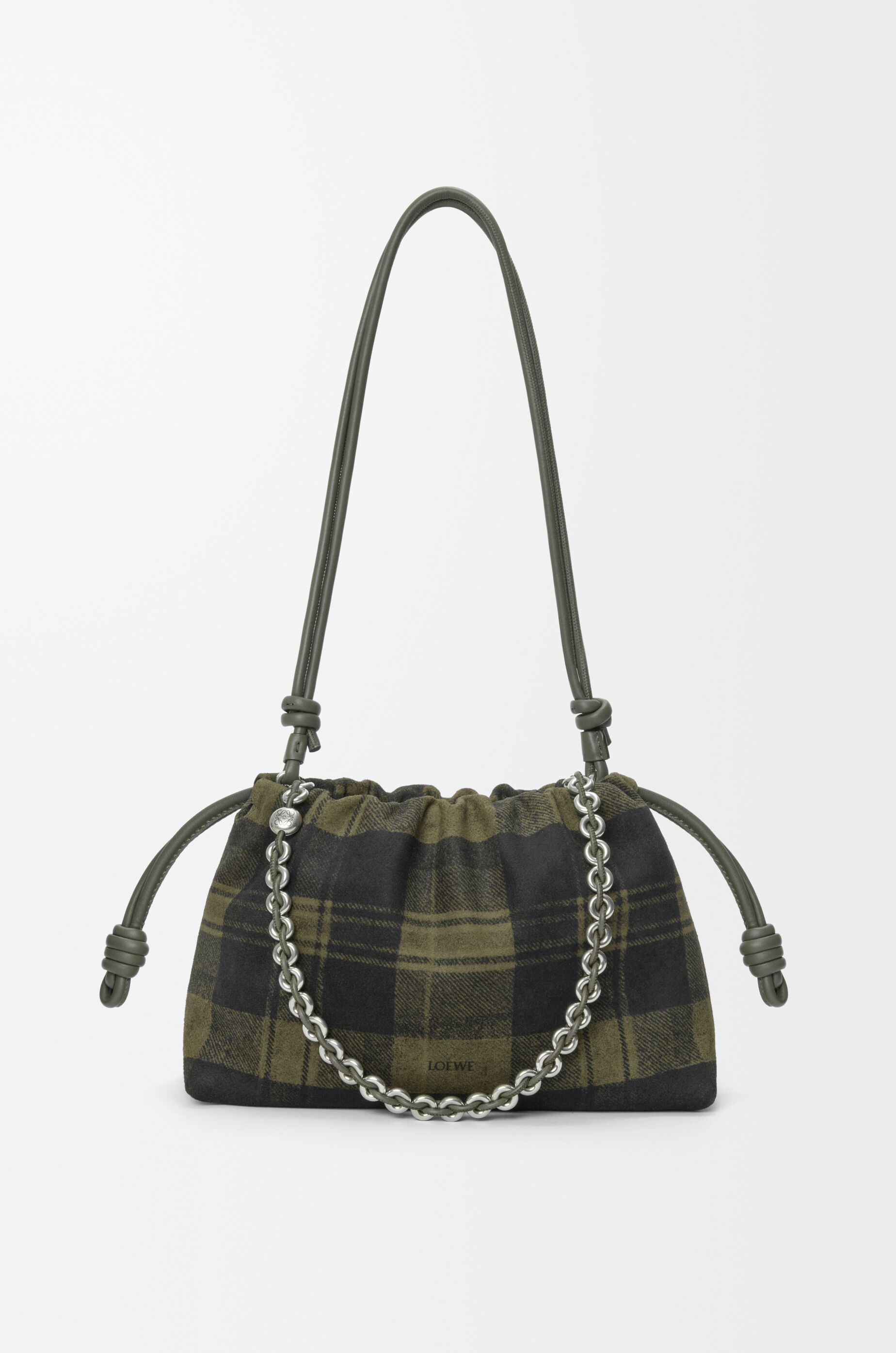 フラメンコパース ミディアム（タータンスエード） グリーン - LOEWE