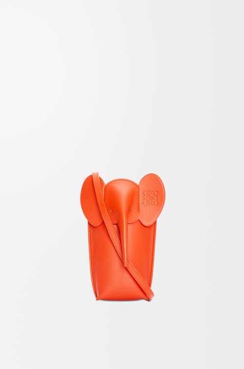 LOEWE Elephant Pocket in classic calfskin Vivid Orange