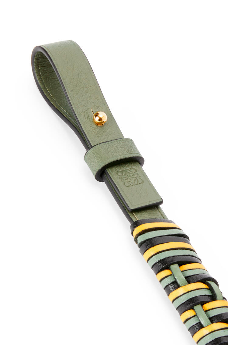 LOEWE Woven short strap in classic calfskin Avocado Green/Multicolor pdp_rd