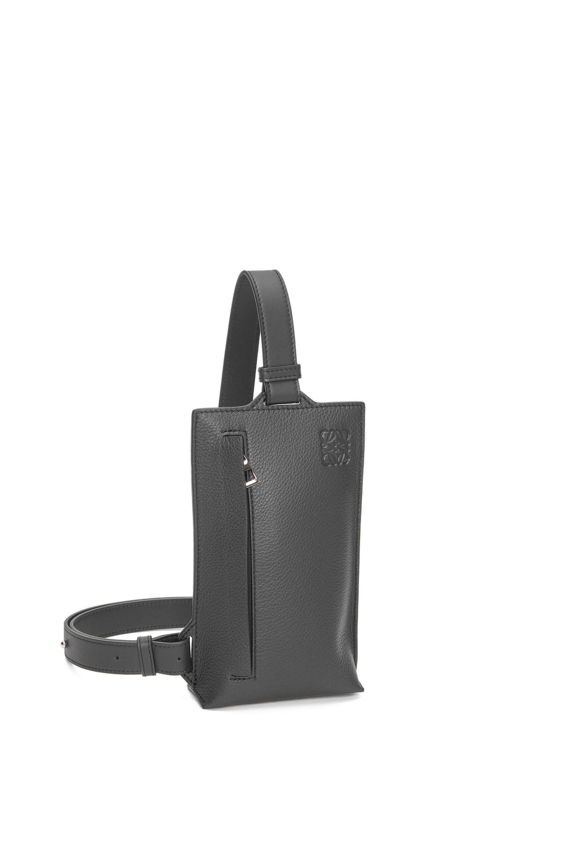 Vertical T Pocket in soft grained calfskin Anthracite LOEWE