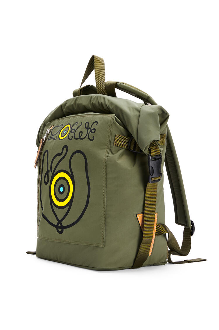 LOEWE Roll top backpack in recycled nylon Khaki Green pdp_rd