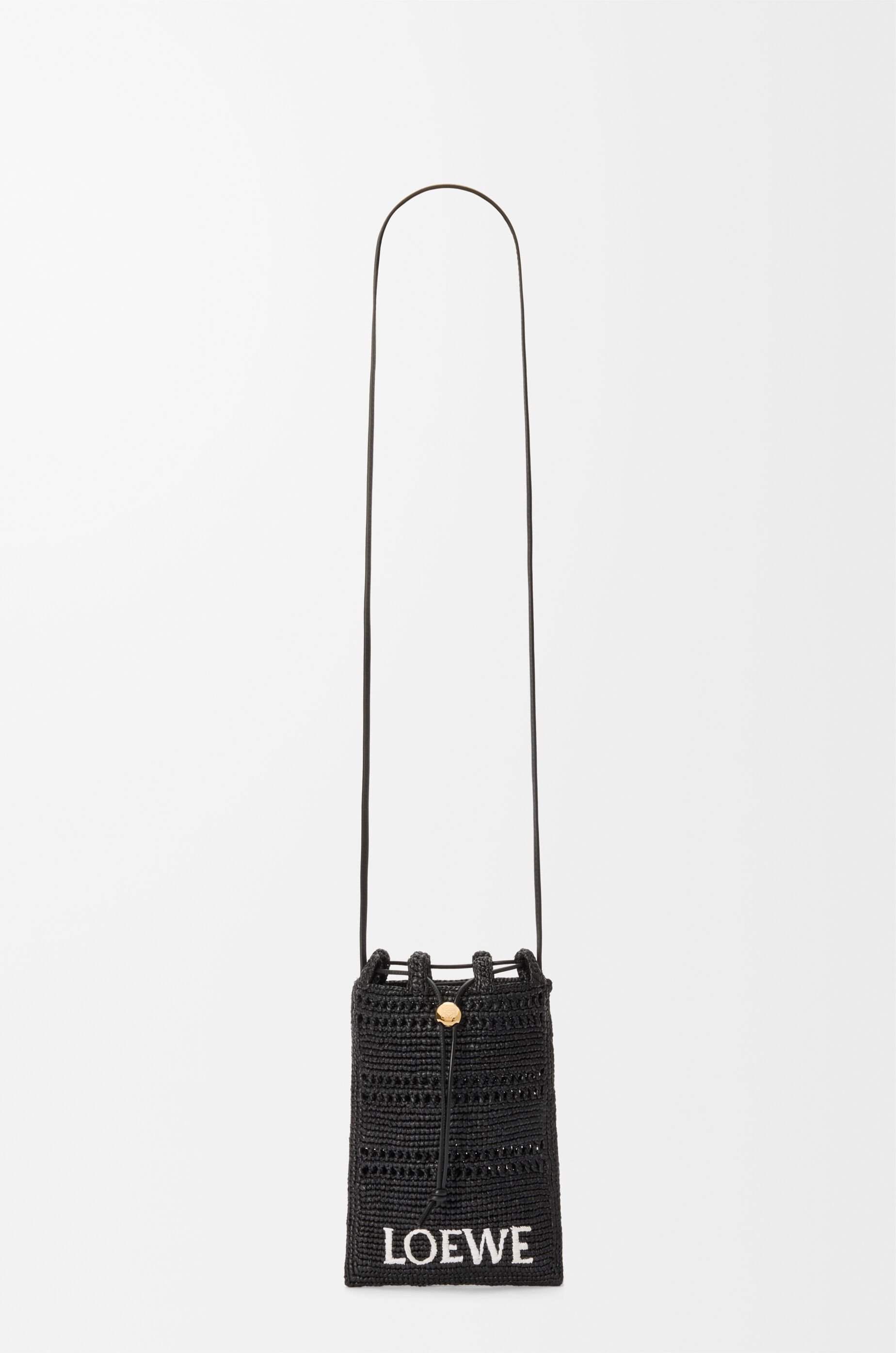 ドローストリング ポケット（ラフィア） ブラック - LOEWE