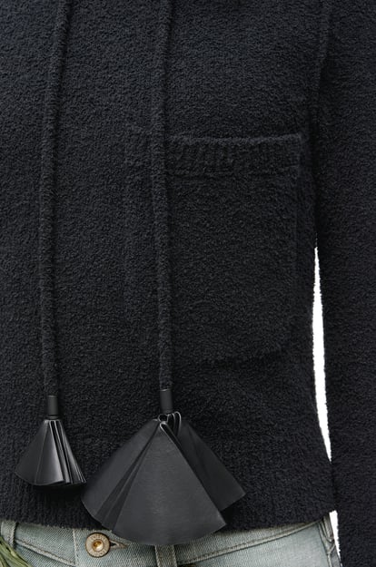 LOEWE Sudadera con capucha en mezcla de algodón Negro plp_rd