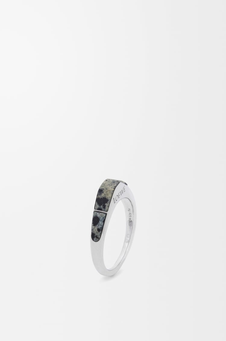 LOEWE Stirrup ring in sterling silver Silver/White/Black