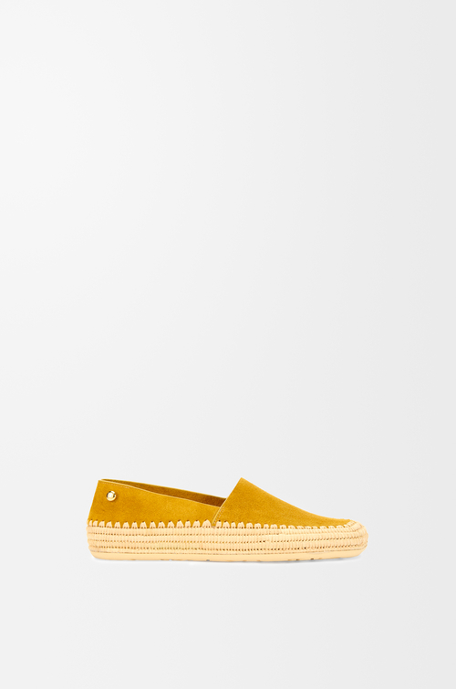 LOEWE Slipper Rio en ante y rafia Mostaza