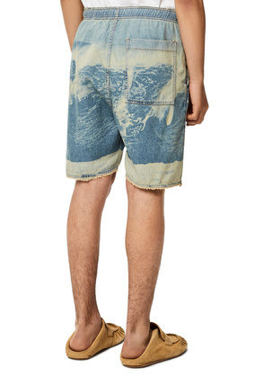 LOEWE Surf print drawstring shorts in denim Jeans Blue plp_rd