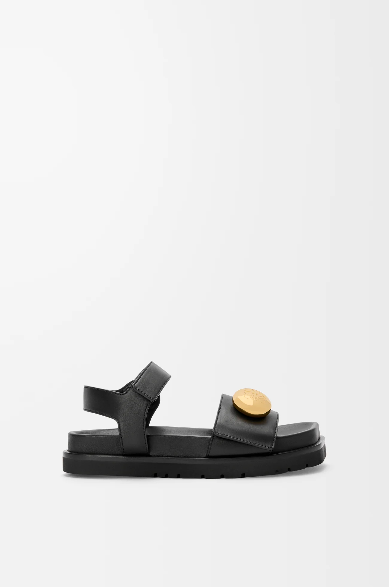 LOEWE Pebble fussbett sandal in soft calfskin Black