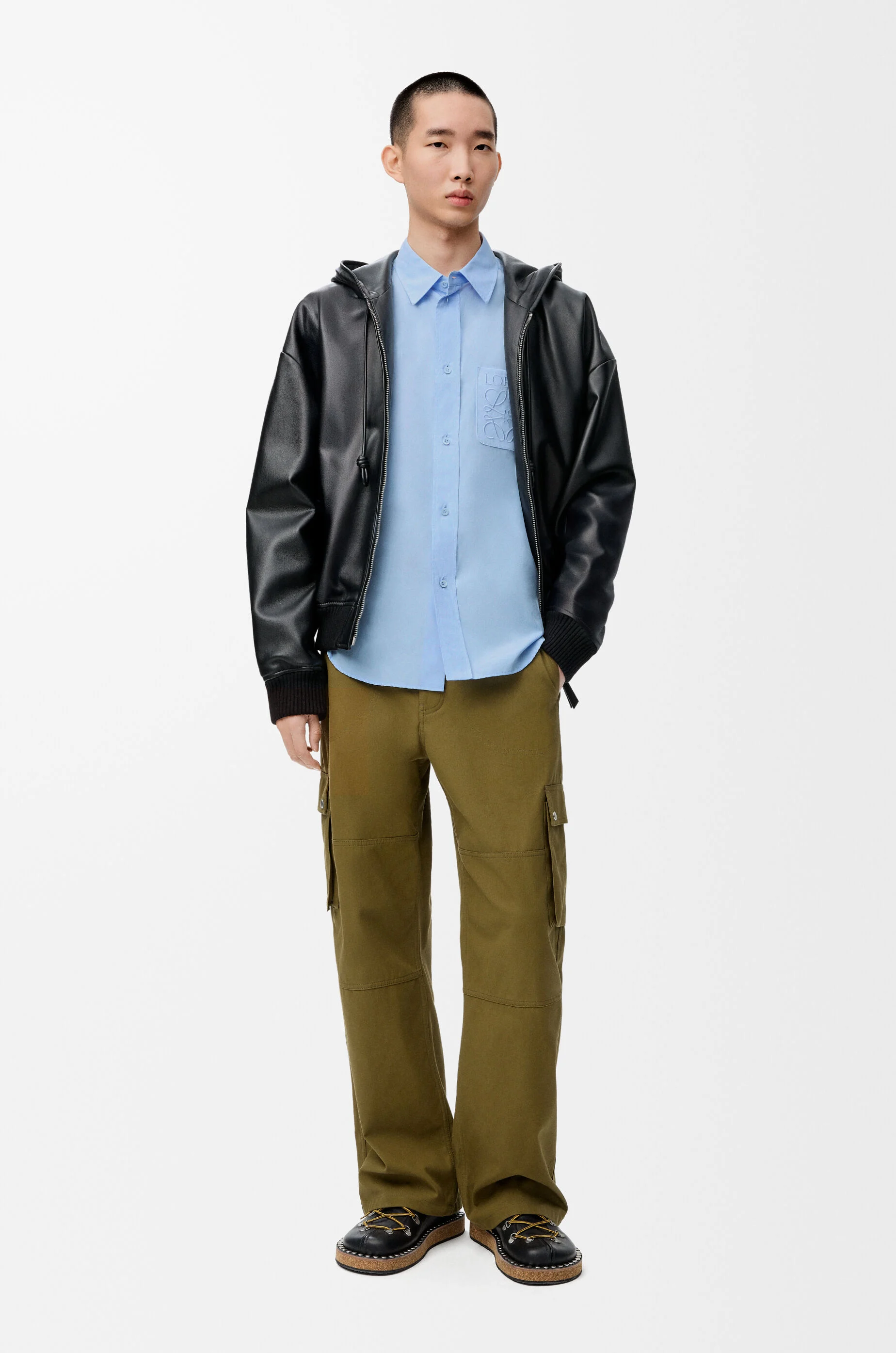 【LOEWE】ロエベ プリーテッド デニム シャツ コットン/リネン Loewe Loose fit T-shirt in cotton | loewe | REVERSIBLE