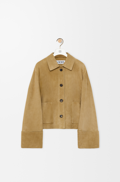 LOEWE Chaqueta con dobladillo en ante de piel de cordero Dorado