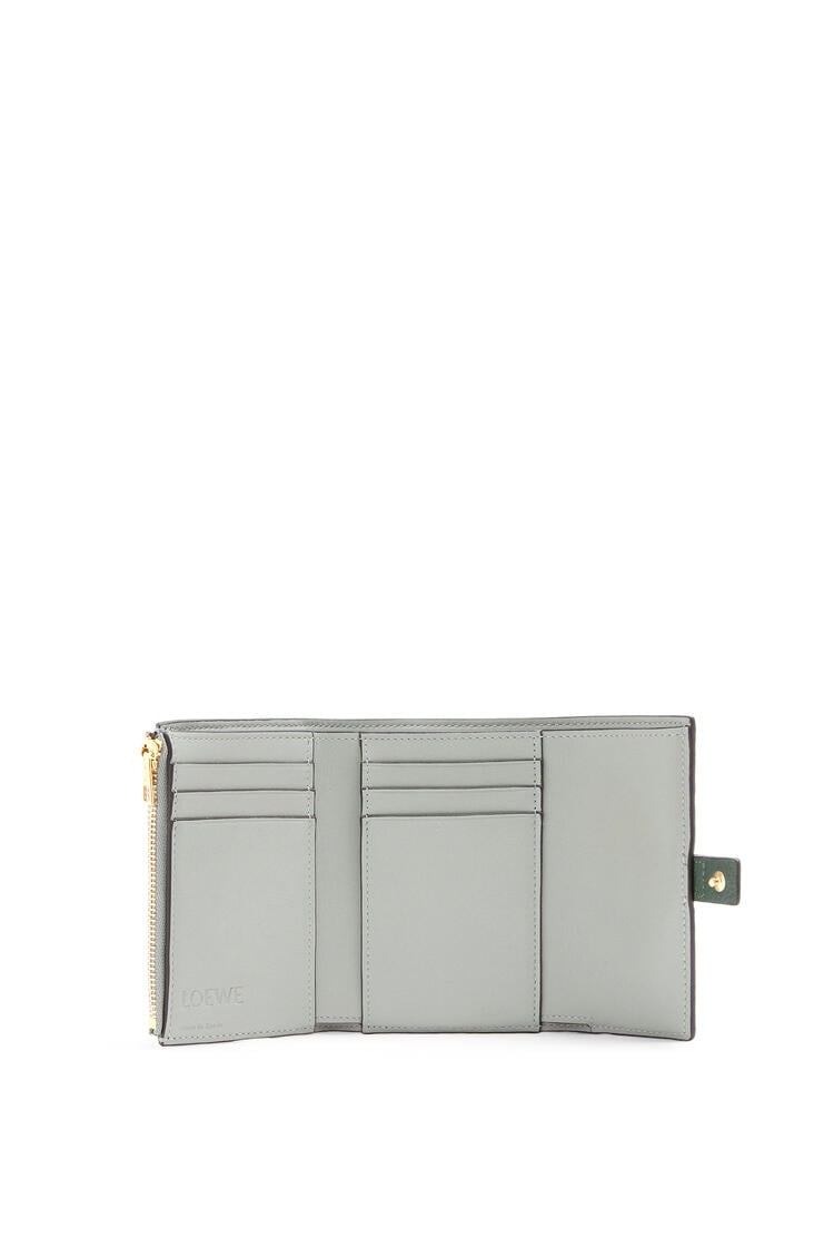 LOEWE Small vertical wallet in soft grained calfskin Vintage Khaki/Lime Yellow