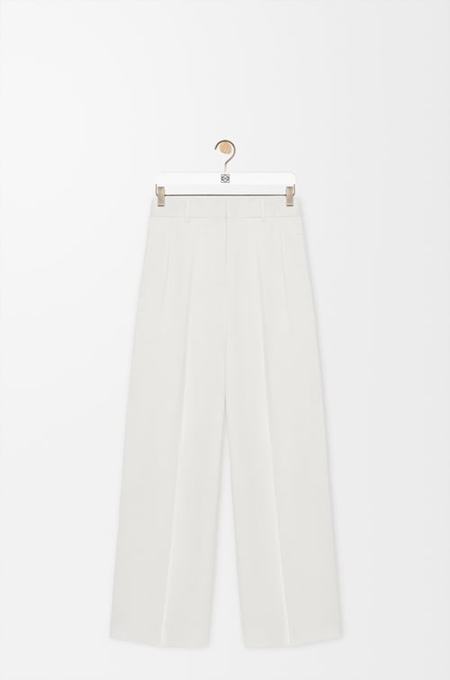 LOEWE Trousers in stretch viscose blend White