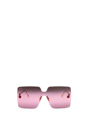 LOEWE 金屬無框面罩太陽眼鏡 粉色/深綠色 plp_rd