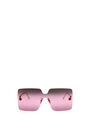 LOEWE Rimless mask sunglasses in metal Pink/Dark Green pdp_rd
