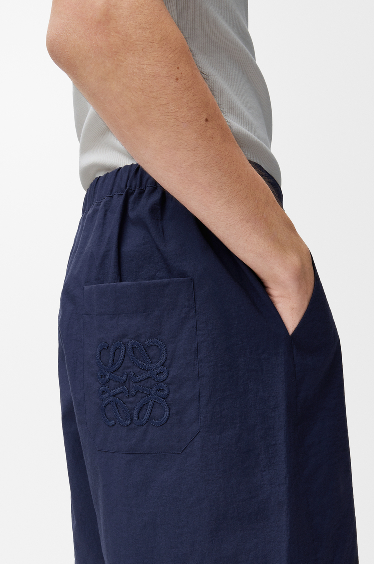 LOEWE Pantalón corto en mezcla de algodón Azul Marino