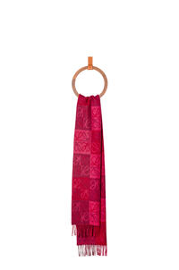 LOEWE Anagram scarf in wool and cashmere Burgundy/Fuchsia
