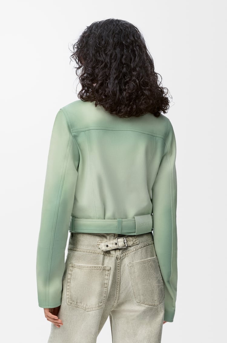 LOEWE Cropped jacket in suede lambskin Sage