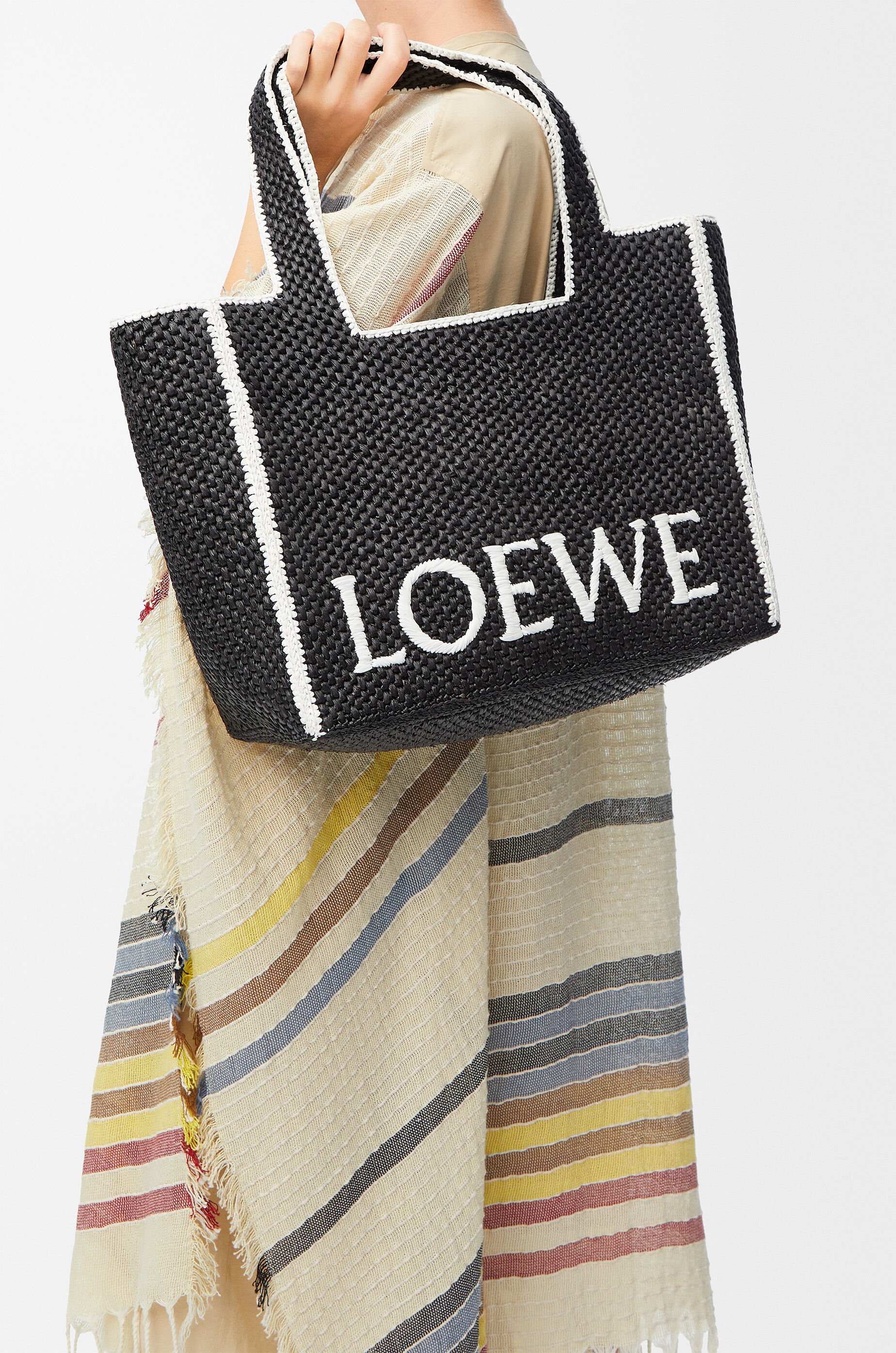 ★LOEWE★ ロエベフォント トート ラージ（ラフィア） ロエベフォント トート ラージ（ラフィア） ベージュ - LOEWE