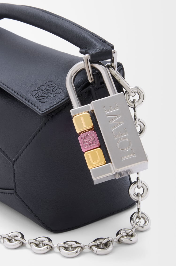 LOEWE Padlock charm in brass Palladium