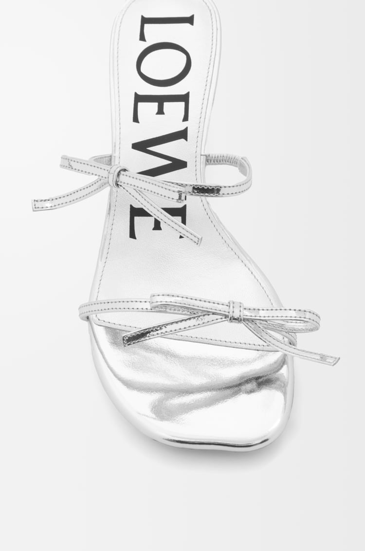 LOEWE Petal sandal in metallic calfskin Silver