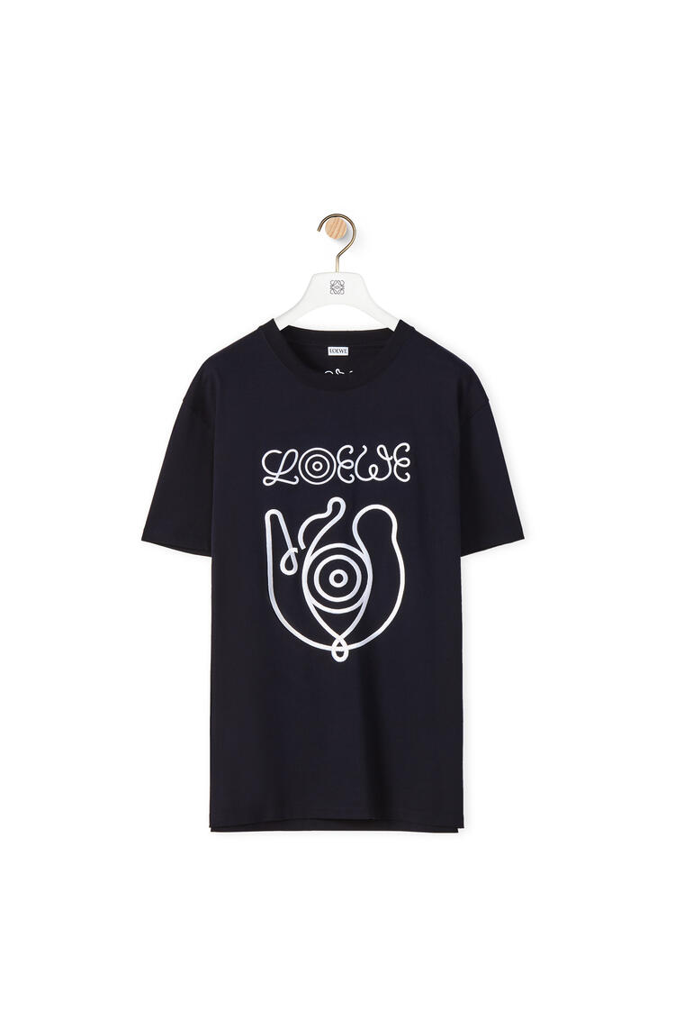 LOEWE Embroidered T-shirt in organic cotton Ultramarine Blue pdp_rd