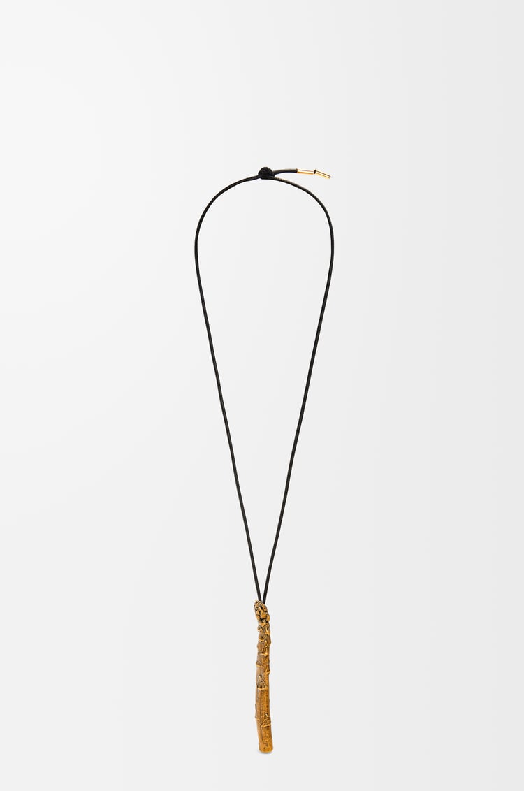LOEWE Asparagus pendant in calfskin and brass Bronze