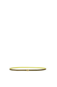 LOEWE Cinturón en piel de ternera lisa con anagrama Amarillo Lima/Verde Otoño/Oro