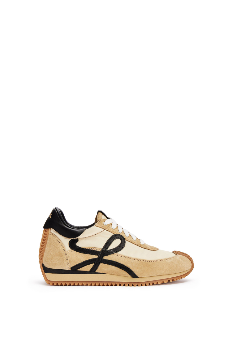 Flow Runner in nylon and suede Gold/Black - LOEWE