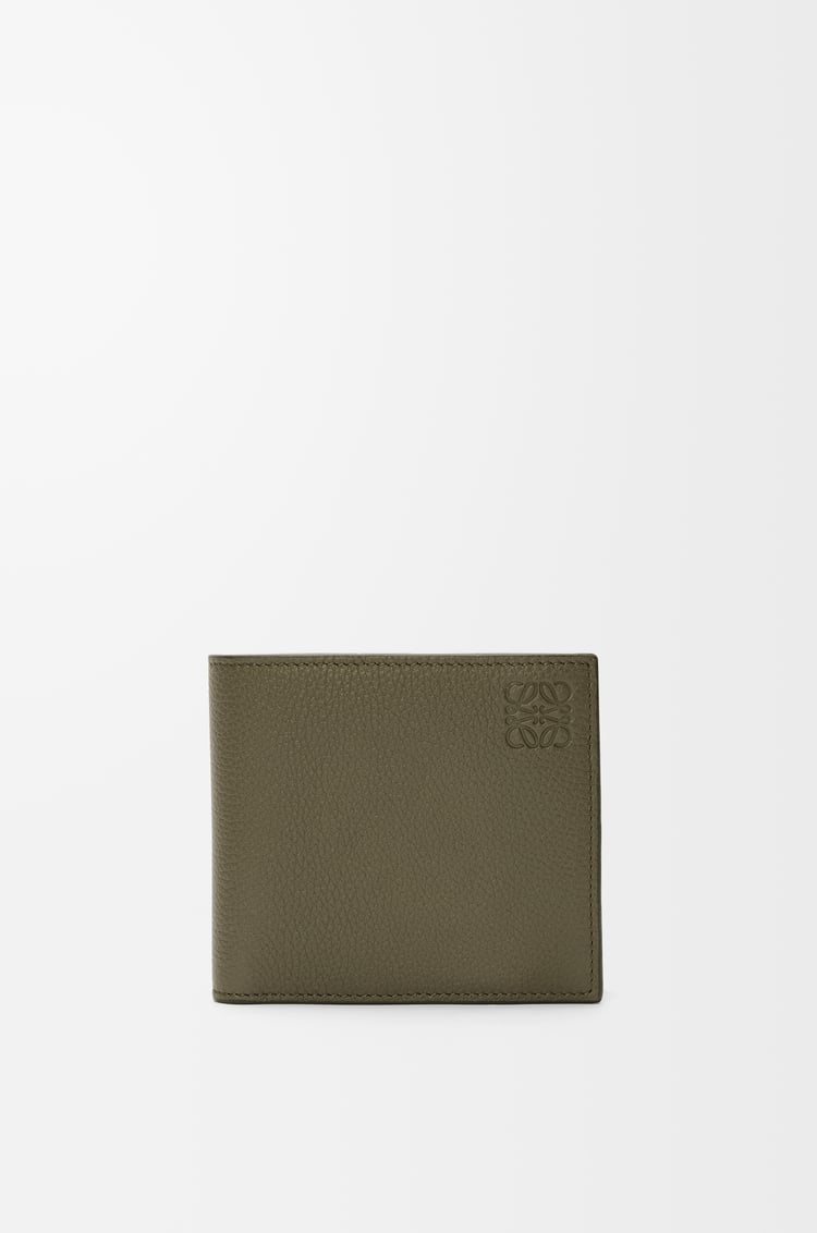 LOEWE 柔軟粒面小牛皮雙褶零錢夾 卡其綠