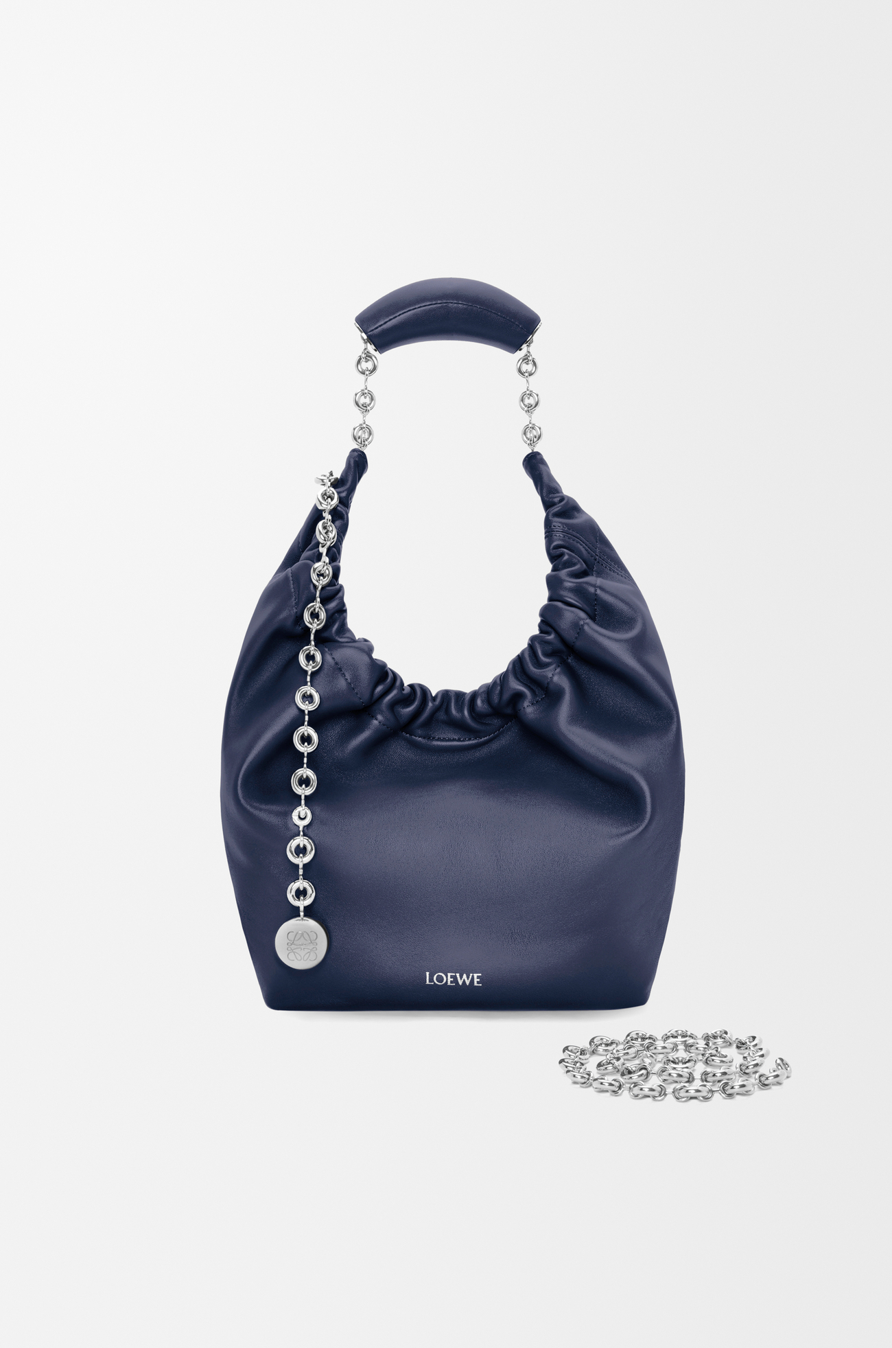 LOEWE Bolso Squeeze pequeño en piel napa de cordero Azul Abismo