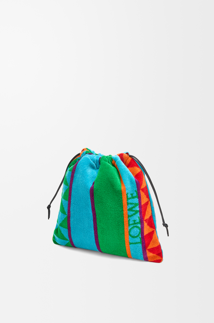 LOEWE Small drawstring pouch in terrycloth Multicolor